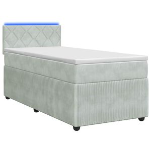 vidaXL Postel boxspring s matrac&iacute; s čelo Světle &scaron;ed&aacute; 80 x 200 cm Samet