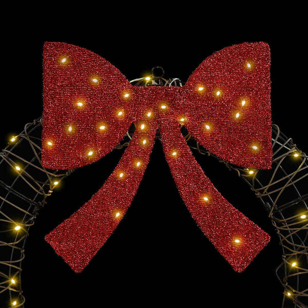 vidaXL Věnec s 60 LED diodami Teplá bílá 75 cm Ratan