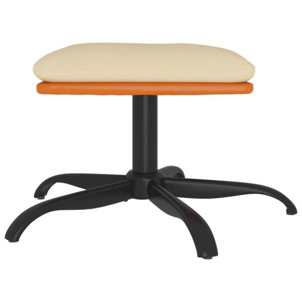 vidaXL Podnožka krémová 60x60x36 cm textil a umělá kůže