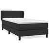 vidaXL Box spring postel s matrac&iacute; čern&aacute; 90x190 cm uměl&aacute; kůže