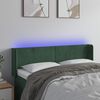 vidaXL Čelo postele s LED tmavě zelen&eacute; 147 x 16 x 78/88 cm samet