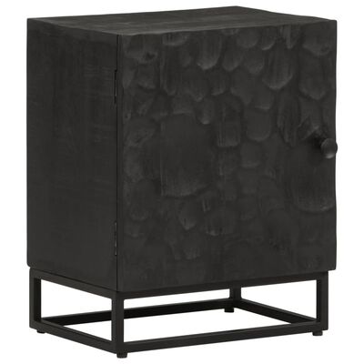vidaXL Noční stolek černý 40 x 30 x 50 cm masivní mangovník a železo
