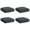 vidaXL Pol&scaron;t&aacute;ř 4 pcs Čern&aacute; 40 x 40 x 8 cm Oxford l&aacute;tka