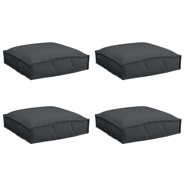 vidaXL Pol&scaron;t&aacute;ř 4 pcs Čern&aacute; 40 x 40 x 8 cm Oxford l&aacute;tka
