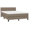 vidaXL Box spring postel s matrac&iacute; a LED taupe 140x190 cm textil