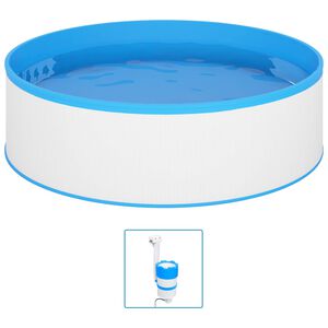 vidaXL Nadzemn&iacute; baz&eacute;n se z&aacute;věsn&yacute;m skimmerem a čerpadlem 350x90 cm b&iacute;l&yacute;