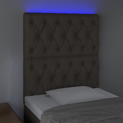 vidaXL Čelo postele s LED taupe 80x7x118/128 cm textil