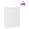 vidaXL Pap&iacute;rov&eacute; ta&scaron;ky 250 ks s uchy B&iacute;l&aacute; 26x12x35 cm