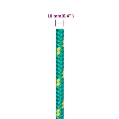 vidaXL Lodní lano zelené 10 mm 250 m polypropylen