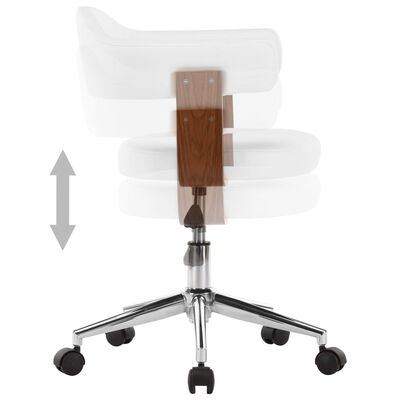 vidaXL Otočné jídelní židle 4 ks bílé ohýbané dřevo a umělá kůže