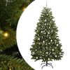 vidaXL Uměl&yacute; v&aacute;nočn&iacute; stromeček 210 cm 300 LED Tepl&aacute; b&iacute;l&aacute; PVC a ocel