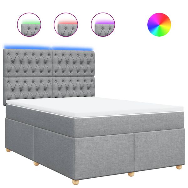 vidaXL Box spring postel s matrac&iacute; světle &scaron;ed&aacute; 160 x 200 cm textil