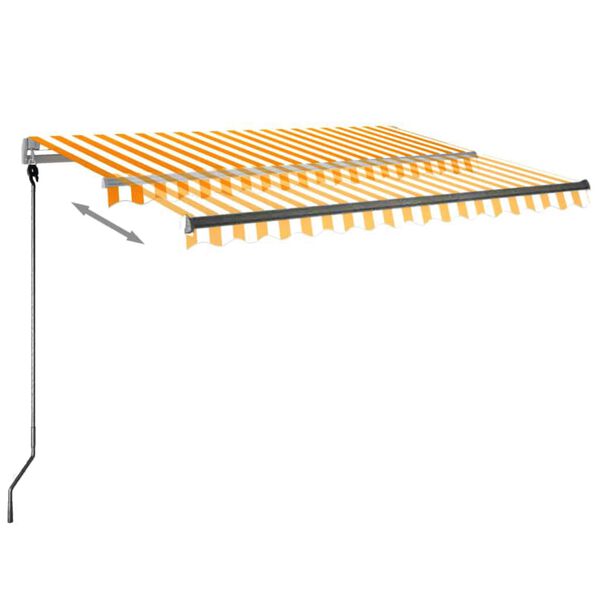 vidaXL Volně stoj&iacute;c&iacute; automatick&aacute; mark&yacute;za 300 x 250 cm žlut&aacute;/b&iacute;l&aacute;