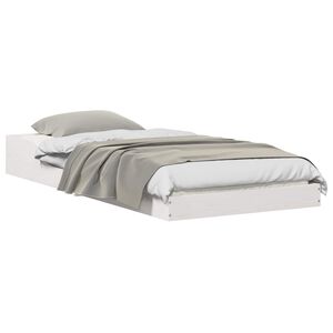 vidaXL R&aacute;m postele B&iacute;l&aacute; 90 x 210 cm Masivn&iacute; borov&eacute; dřevo