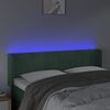 vidaXL Čelo postele s LED tmavě zelen&eacute; 147 x 16 x 78/88 cm samet