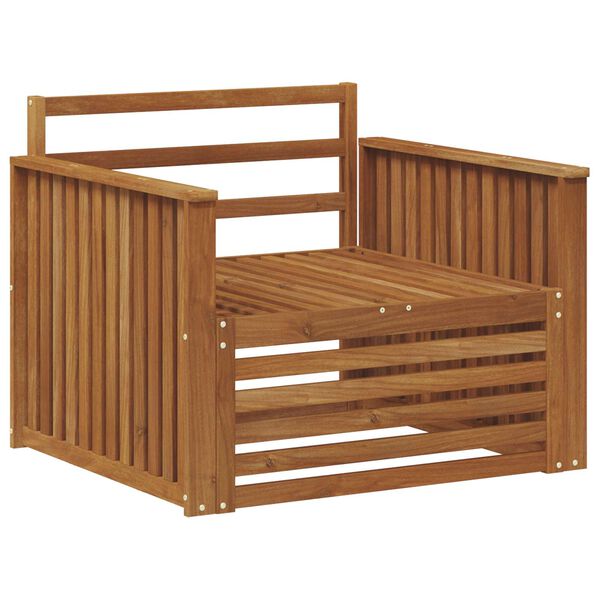 vidaXL 2 Kus Pohovka s opěrkami Masivn&iacute; ak&aacute;tov&eacute; dřevo Př&iacute;rodn&iacute;