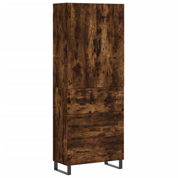 vidaXL Skř&iacute;ň highboard kouřov&yacute; dub 69,5 x 34 x 180 cm kompozitn&iacute; dřevo