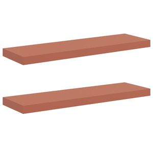 vidaXL N&aacute;stěnn&aacute; polička 2 ks Červen&aacute; 90 x 23,5 x 3,8 cm