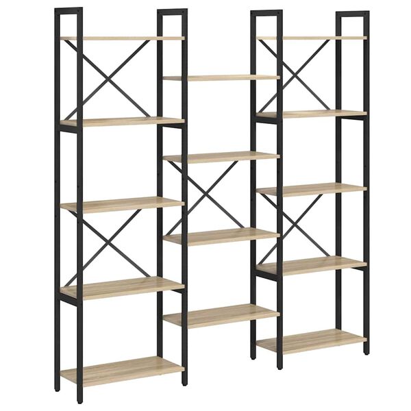 vidaXL Knihovna Sonoma dub 156 x 25 x 167 cm kompozitn&iacute; dřevo