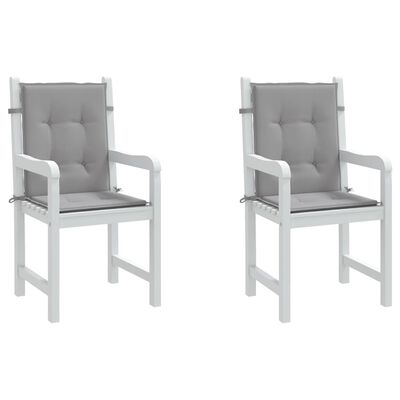 vidaXL Podušky na židli nízké opěradlo 2 ks šedé oxford