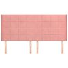 vidaXL Čelo postele typu u&scaron;&aacute;k růžov&eacute; 163x16x118/128 cm samet