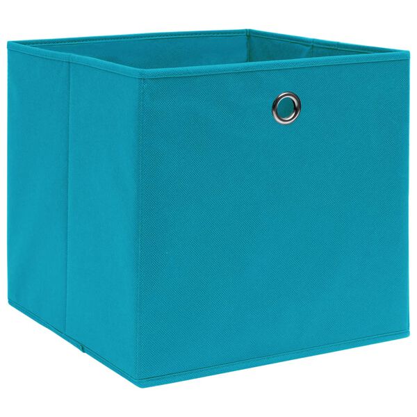 vidaXL Úložné boxy 4 ks netkaná textilie 28 x 28 x 28 cm bledě modré