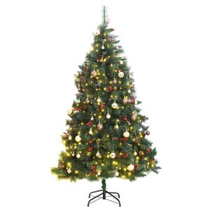 vidaXL Uměl&yacute; skl&aacute;pěc&iacute; v&aacute;nočn&iacute; stromek s 300 LED a koulemi 210 cm
