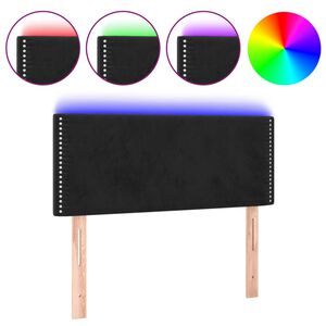 vidaXL Čelo postele s LED čern&eacute; 90x5x78/88 cm samet