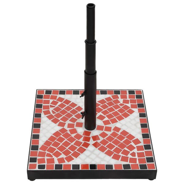 vidaXL Základna na slunečník terakotová a bílá čtvercová 12 kg