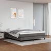 vidaXL Box spring postel s matrac&iacute; &scaron;ed&aacute; 160x200 cm uměl&aacute; kůže