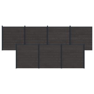 vidaXL Plotov&yacute; panel 7 pcs WPC a hlin&iacute;k Čern&aacute;