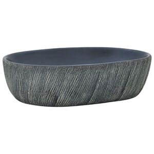 vidaXL Umyvadlo na desku čern&eacute; a &scaron;ed&eacute; ov&aacute;ln&eacute; 47 x 33 x 13 cm keramika