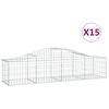 vidaXL Klenut&eacute; gabionov&eacute; ko&scaron;e 15 ks 200x50x40/60 cm pozinkovan&eacute; železo