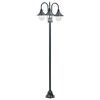 vidaXL Zahradn&iacute; sloupov&aacute; lampa 3 ramena E27 220 cm hlin&iacute;k tmavě zelen&aacute;