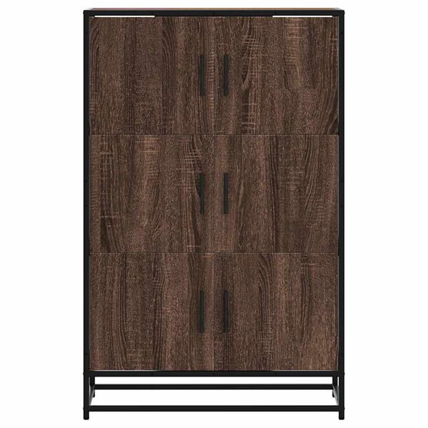 vidaXL Skř&iacute;ň highboard hněd&yacute; dub 68x35x106,5 cm kompozit a kov