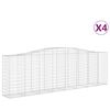 vidaXL Klenut&eacute; gabionov&eacute; ko&scaron;e 4 ks 400x50x120/140cm pozinkovan&eacute; železo