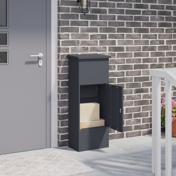 vidaXL Schr&aacute;nka na bal&iacute;ky se dveřmi Antracit 44,5 x 29 x 110,5 cm Ocel