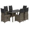 vidaXL 7d&iacute;ln&yacute; zahradn&iacute; bistro set s podu&scaron;kami &scaron;ed&yacute; polyratan