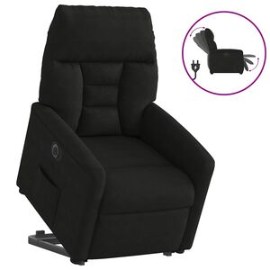 vidaXL Elektrick&eacute; zvedac&iacute; polohovac&iacute; křeslo čern&eacute; l&aacute;tka z mikrovl&aacute;kna