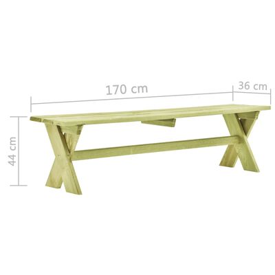 vidaXL Zahradní lavice 170 cm impregnované borové dřevo