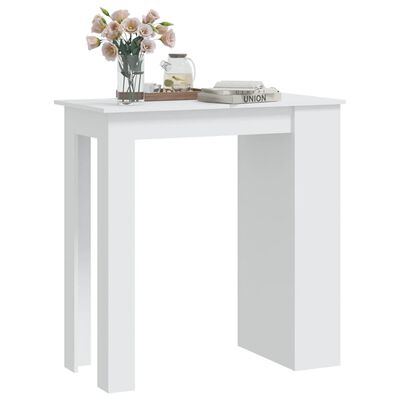 vidaXL Barový stůl s úložným regálem bílý 102x50x103,5 cm dřevotříska
