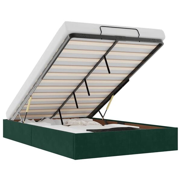 vidaXL Osmansk&yacute; r&aacute;m postele bez matrace tmavě zelen&aacute; 120x200 cm samet