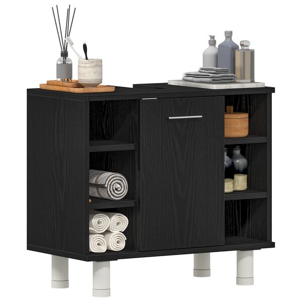 vidaXL Koupelnov&aacute; skř&iacute;ň Čern&yacute; dub 60 x 32 x 54 cm kompozitn&iacute; dřevo