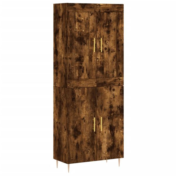 vidaXL Skř&iacute;ň highboard kouřov&yacute; dub 69,5 x 34 x 180 cm kompozitn&iacute; dřevo