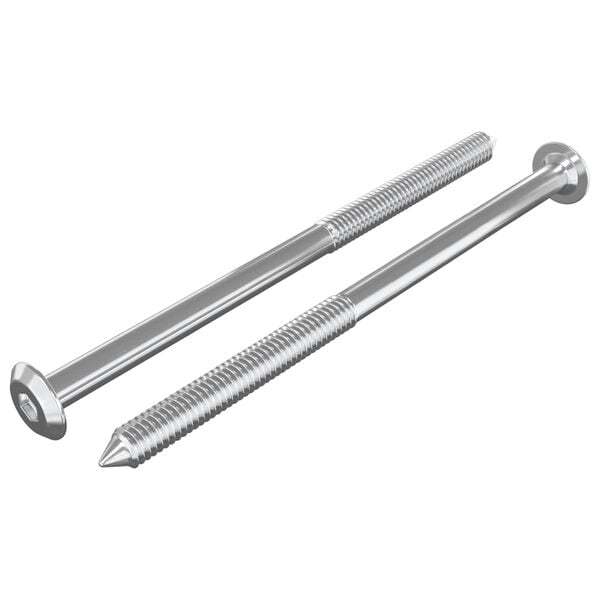 vidaXL N&aacute;bytkov&eacute; &scaron;rouby 2 pcs Stř&iacute;brn&aacute; M6 x 100 mm Ocel