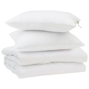vidaXL Letn&iacute; přikr&yacute;vka s pol&scaron;t&aacute;řem 3 pcs B&iacute;l&aacute; Mikrovl&aacute;kno