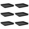 vidaXL Čtvercov&yacute; květinov&yacute; t&aacute;c 6 ks Čern&aacute; 25,5 x 25,5 x 2,5 cm Plast