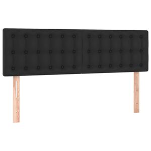 vidaXL Čela postele čern&aacute; 144x5x78/88 cm uměl&aacute; kůže