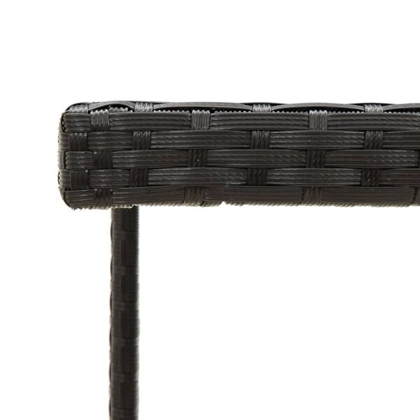 vidaXL Zahradní stůl černý 109 x 107 x 74 cm polyratan a sklo