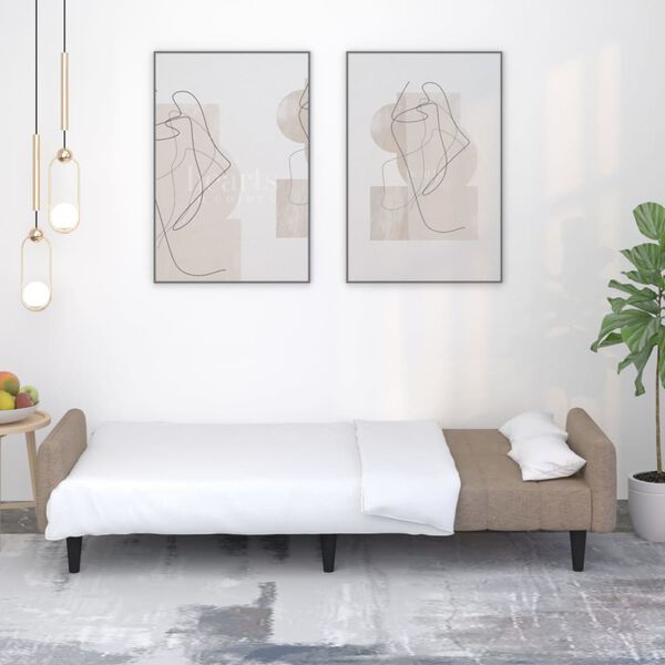 vidaXL 2m&iacute;stn&aacute; rozkl&aacute;dac&iacute; pohovka taupe tkanina z mikrovl&aacute;kna